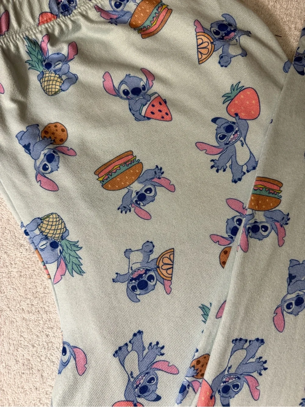 Disney Lilo & Stitch Print Pajama Bottoms Loungewear PJ’s Tropical Snack Ohana - Picture 3 of 5
